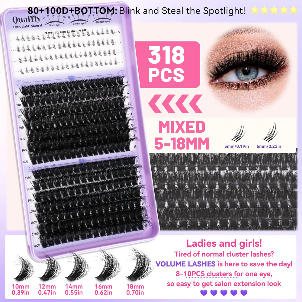 QUAFFLY lashes next to ruler clarifying size and scale