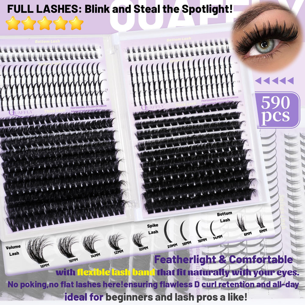 QUAFFLY spike lashes detail highlighting bold clusters for statement eyes