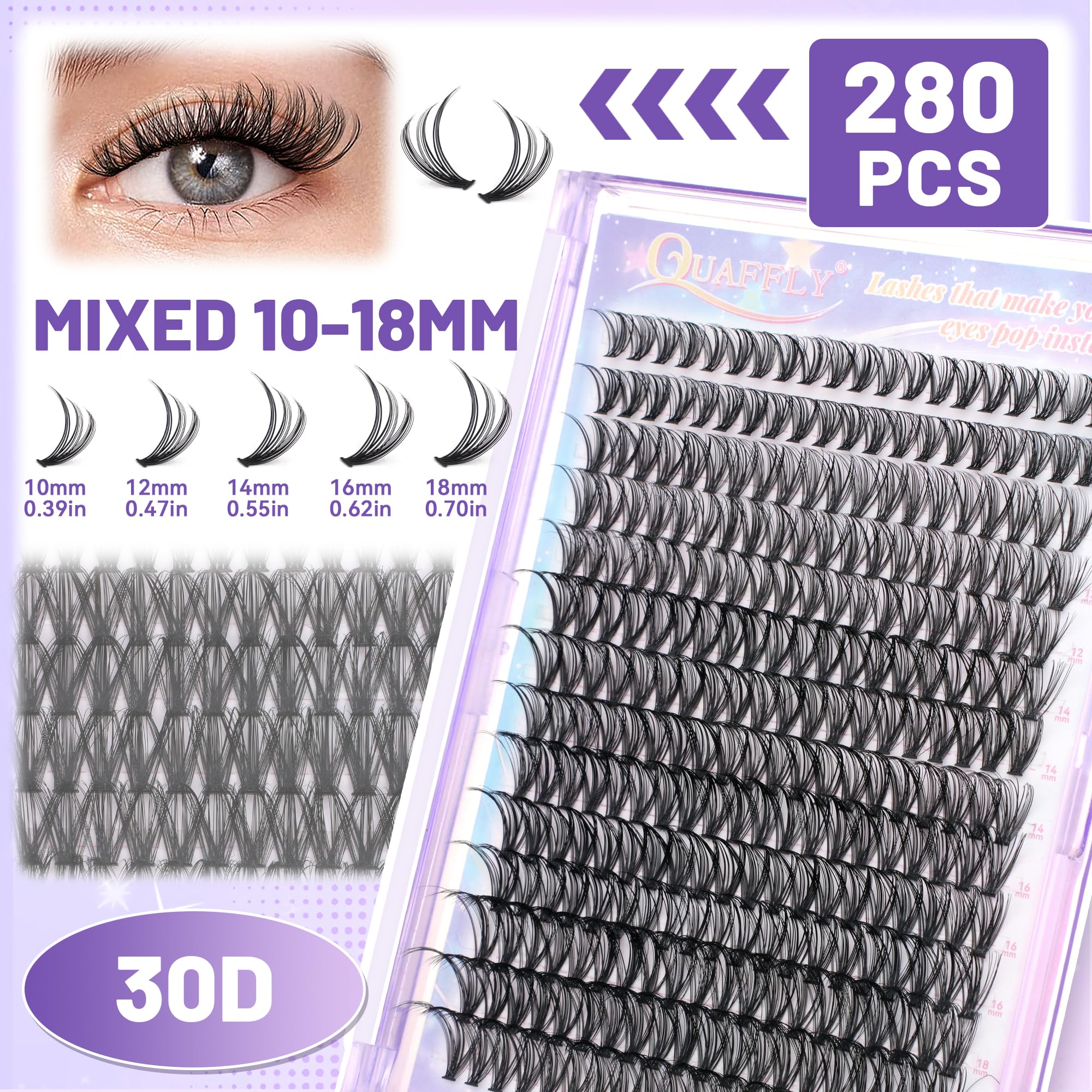 QUAFFLY full toolset laid out including bond, tweezers, and curler