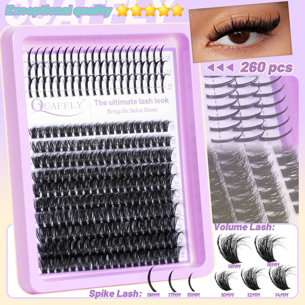 QUAFFLY tools layout with tweezers, curler and bond for easy professional application