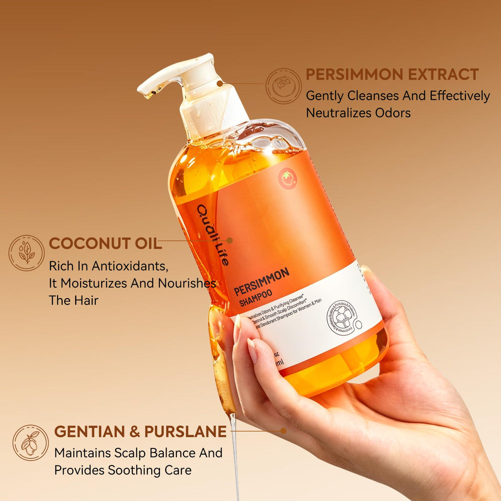 QualiLife lather on scalp demonstrating odor-neutralizing foam effect