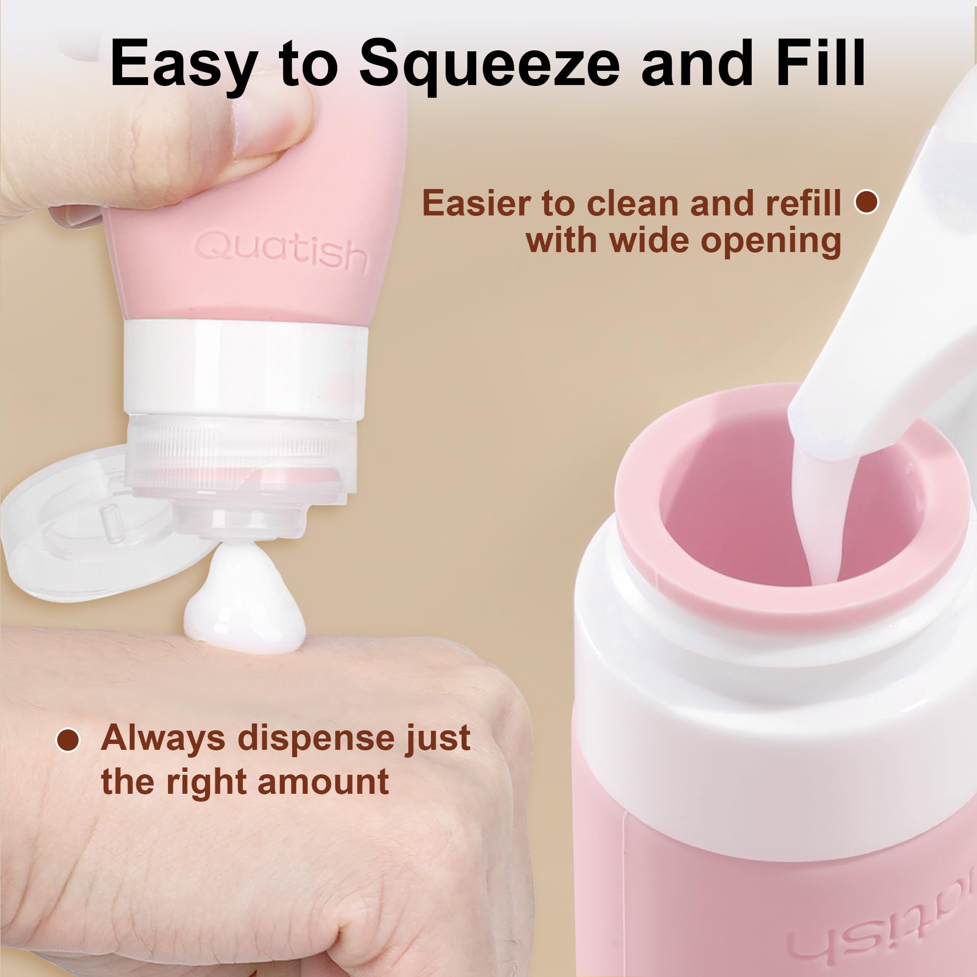 Quatish cream jar open to reveal product and easy-access wide-mouth benefit