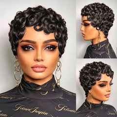 Quazirpu front view pixie wig showing natural look and easy styling