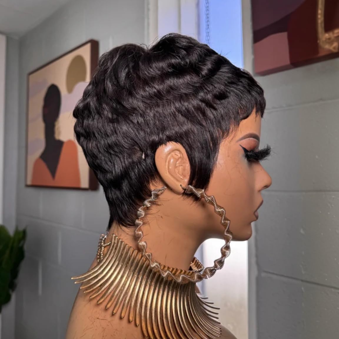Quazirpu side profile highlighting bangs and flattering face framing