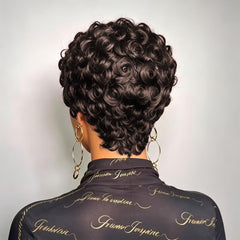 Quazirpu side profile on model showing flattering face-framing benefit