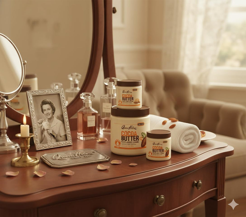 Queen Helene jars on a bathroom shelf suggesting daily routine ease