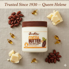 Queen Helene open jar close-up showing creamy cocoa butter texture