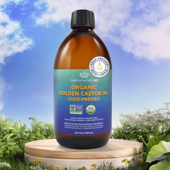 QUEEN OF THE THRONES oil pouring to show golden texture and moisturizing benefit