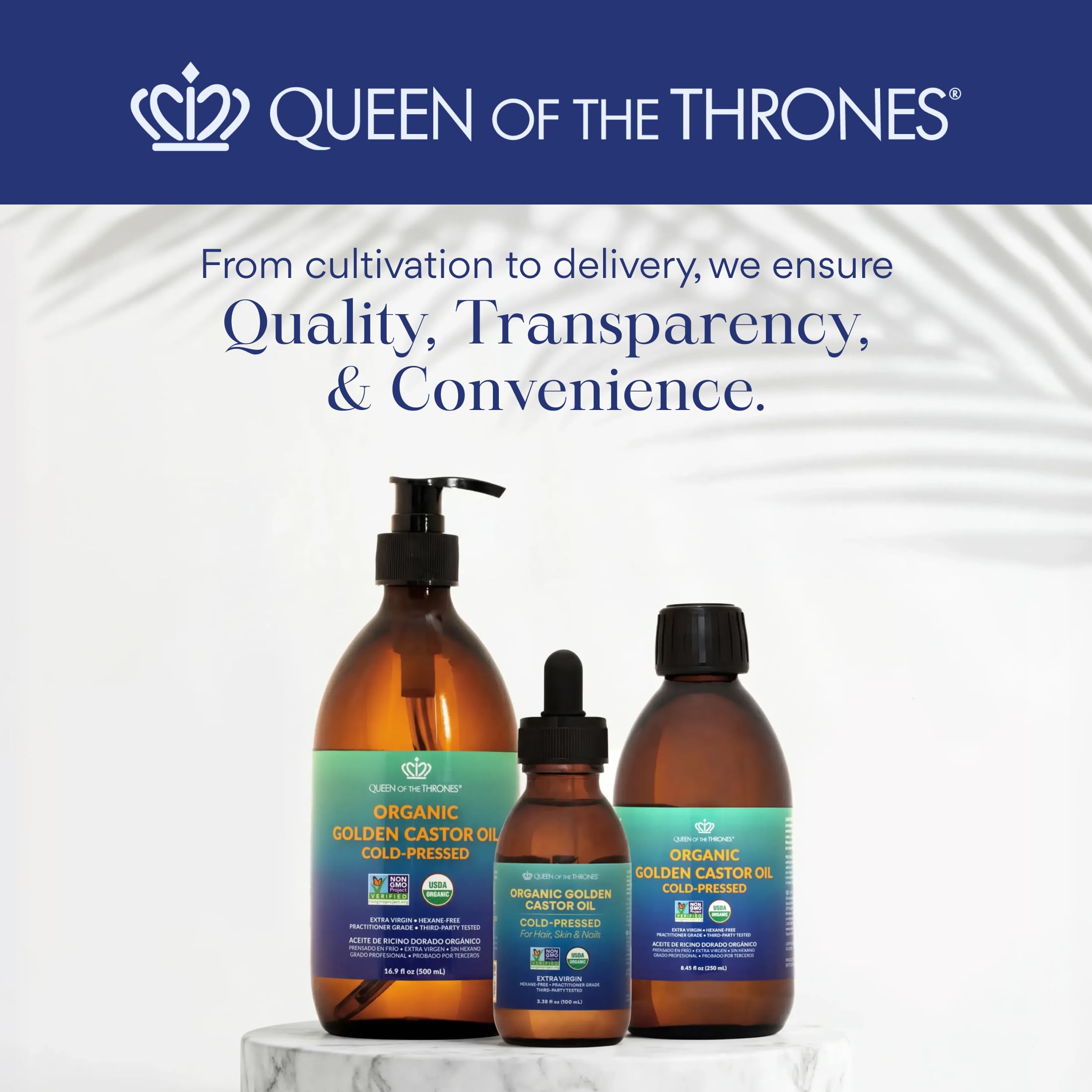 QUEEN OF THE THRONES roll-on on bathroom shelf suggesting daily ritual use