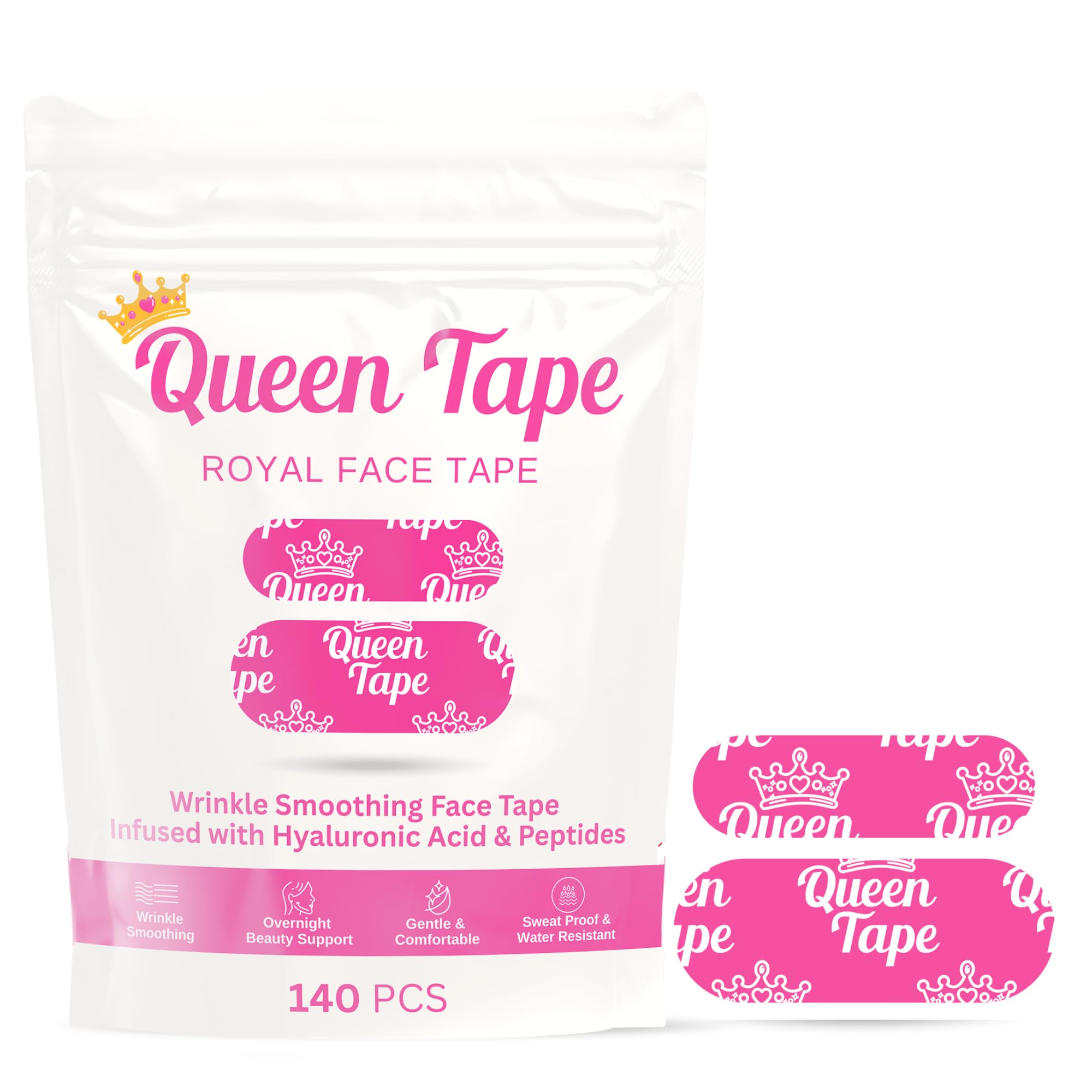 Queen Tape front packaging showing product and benefit of gentle smoothing