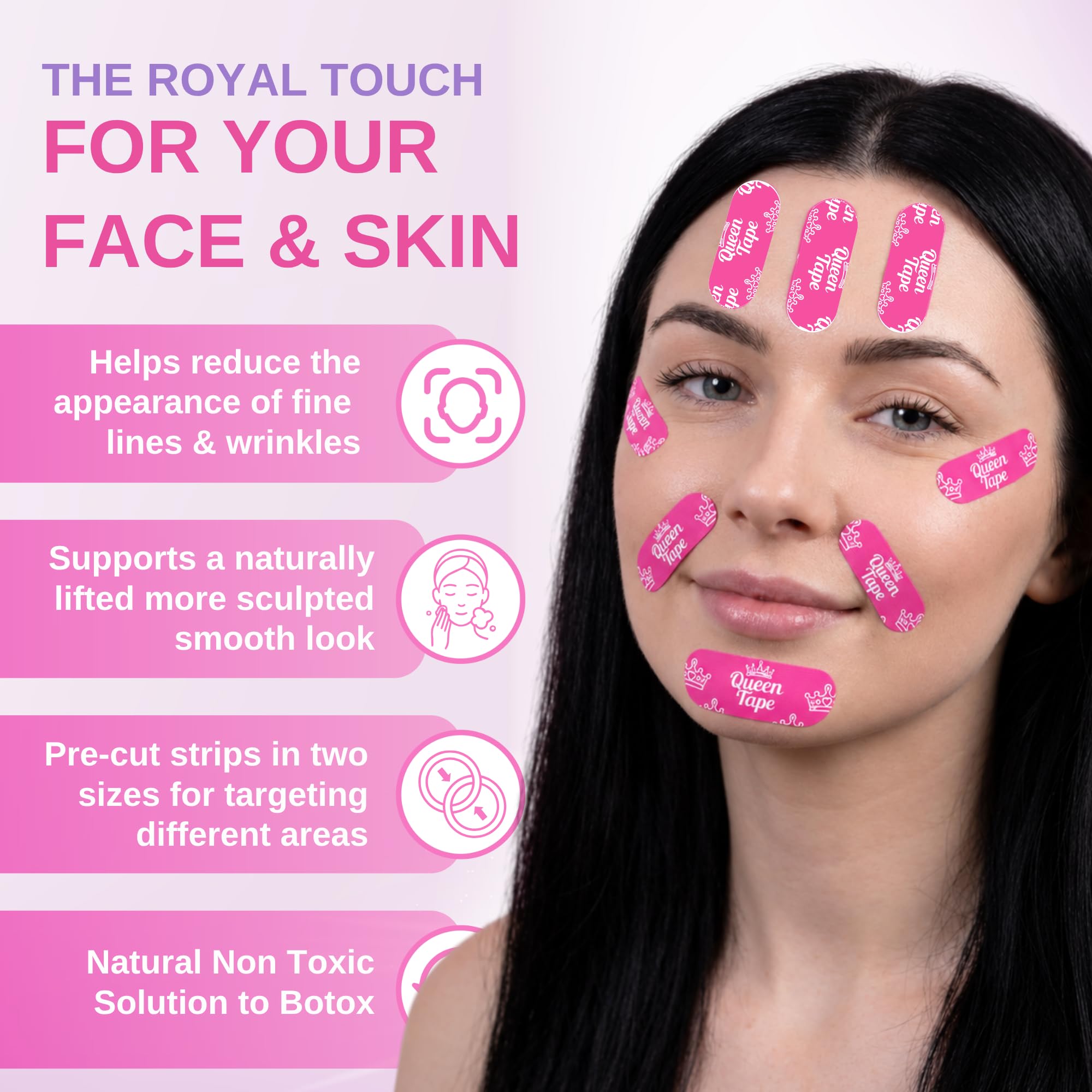 Queen Tape close-up of strip texture and infusion for skin hydration