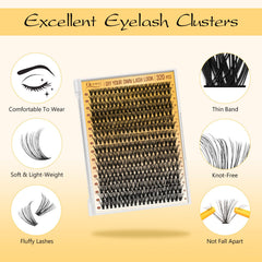 QUEWEL close-up of 40D lash clusters highlighting soft fibers and natural volume