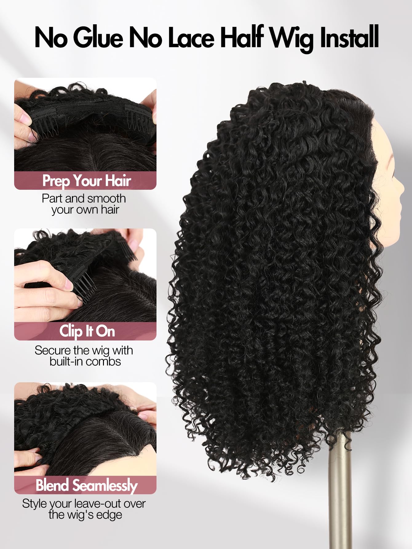 quickwig side profile blending with leave-out for natural finish