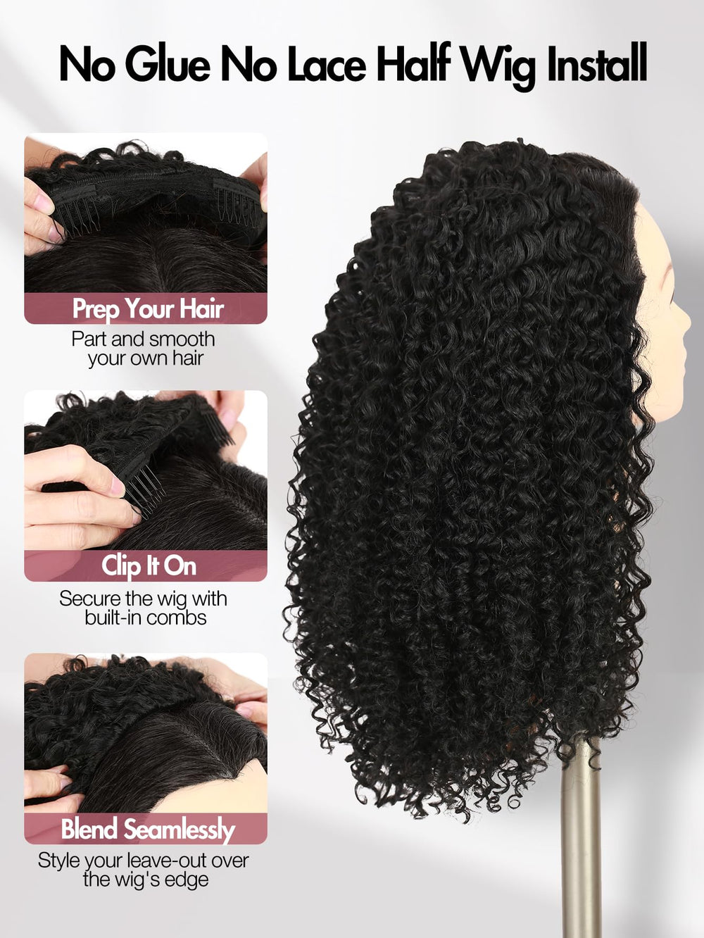 quickwig side profile blending with leave-out for natural finish