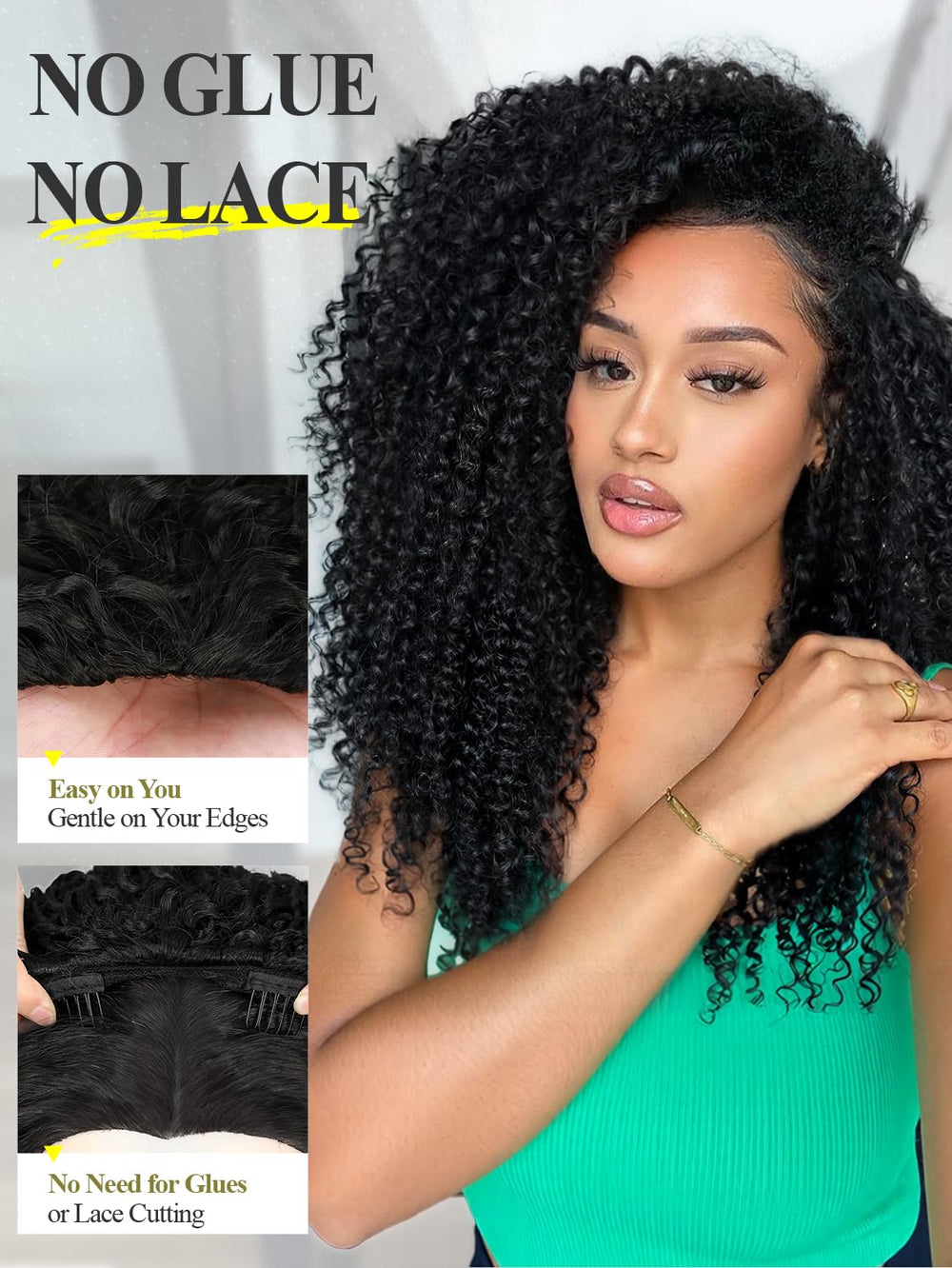 quickwig side profile worn demonstrating natural blend and movement