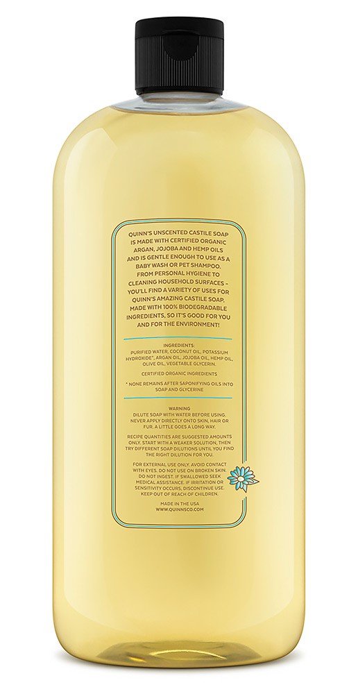 Quinn's bottle on kitchen counter showing multipurpose cleaning use
