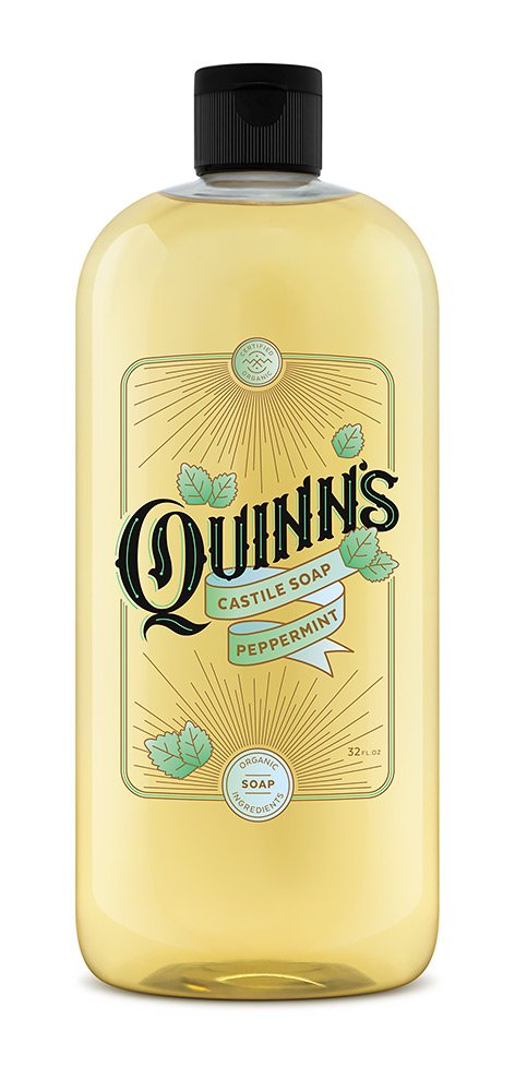 Quinn's peppermint front packaging showing 32oz bottle and label benefits