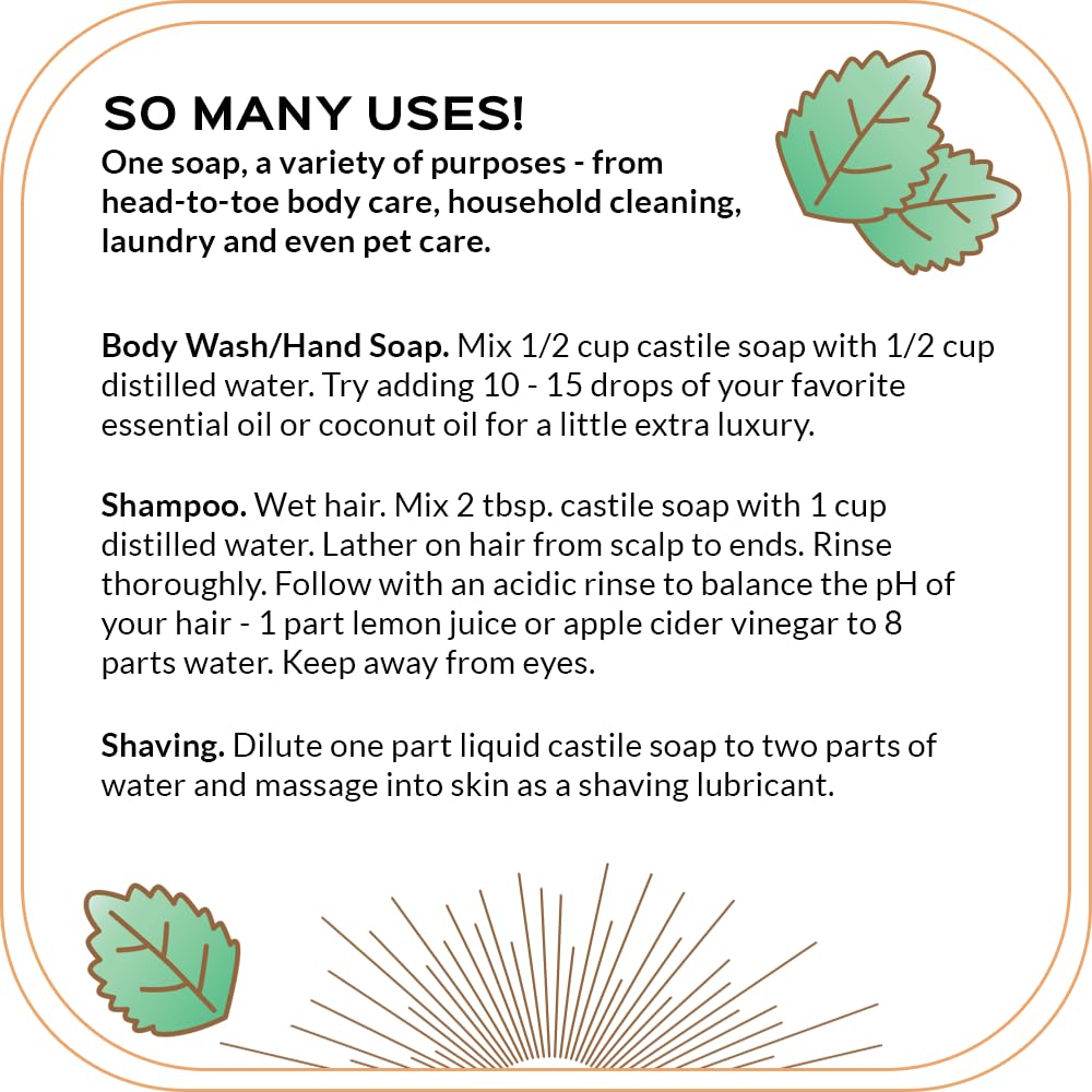 Quinn's peppermint soap in a bathroom pump bottle for gentle hand and body cleansing