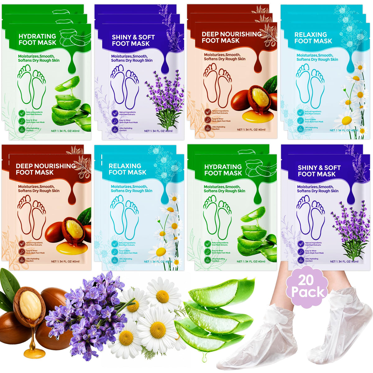 QUNGCO front packaging showing 20 foot masks and benefits