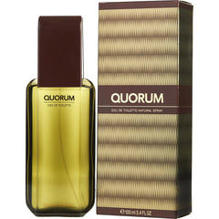 Quorum Antonio Puig front packaging shows bottle and label, conveying classic scent appeal