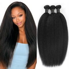 QURTQUT front packaging showing three kinky straight bundles and natural look