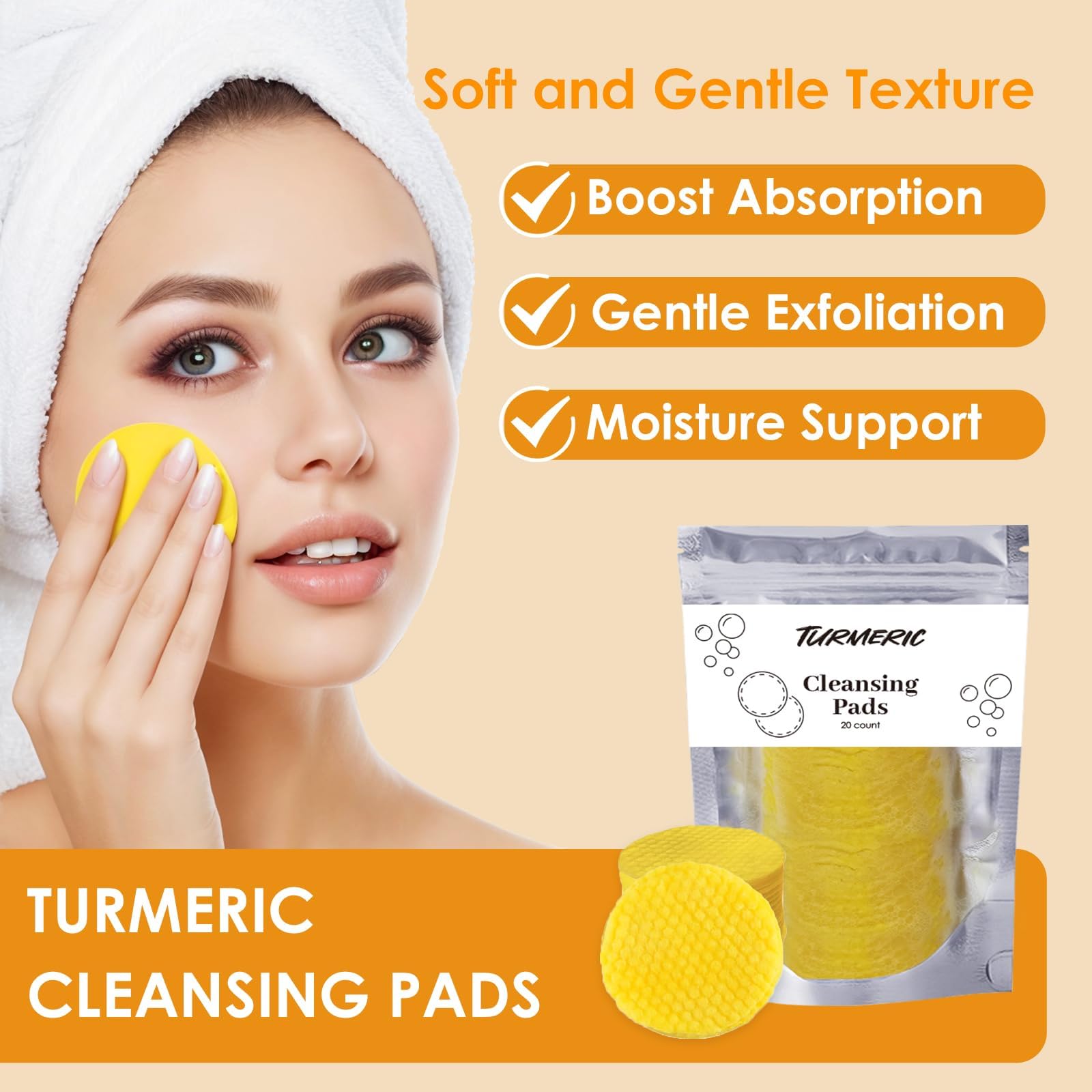 qvkzl pad texture and fiber detail highlighting gentle exfoliation benefits