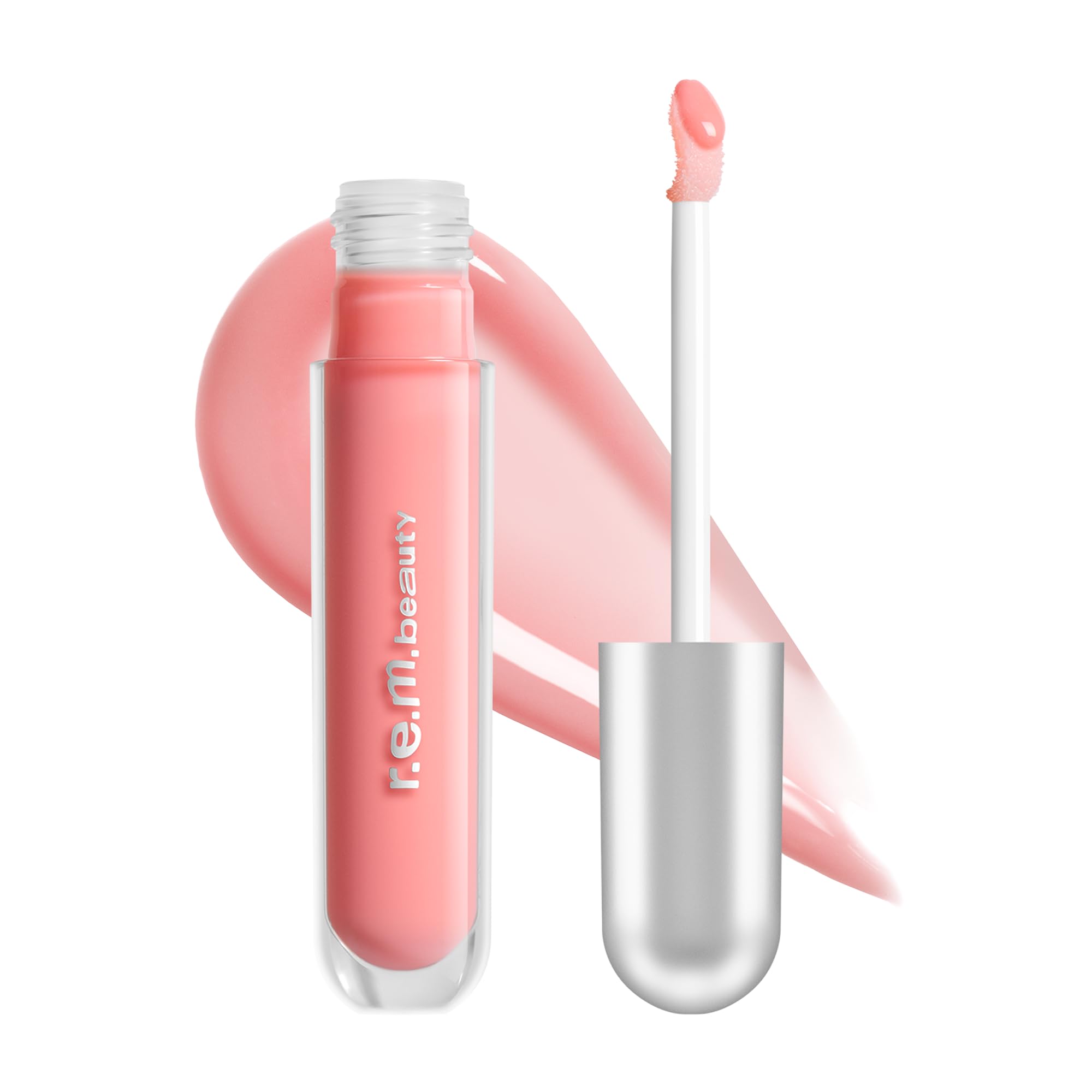 r.e.m. beauty front packaging showing gloss-balm and branding for quick recognition