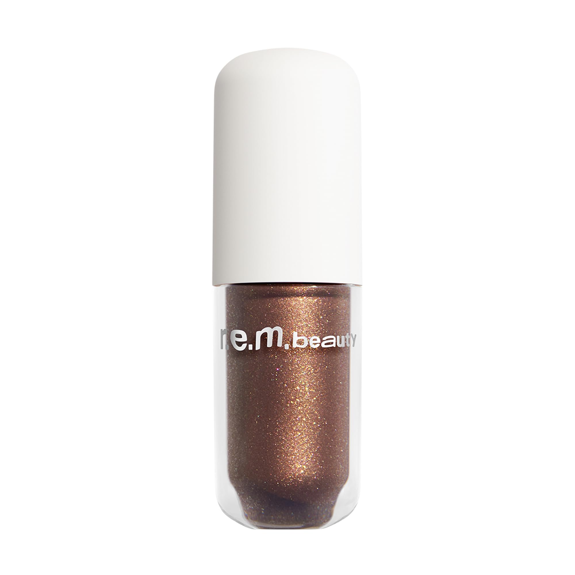 r.e.m. beauty lifestyle evening look on model showcasing longwear shimmer for events
