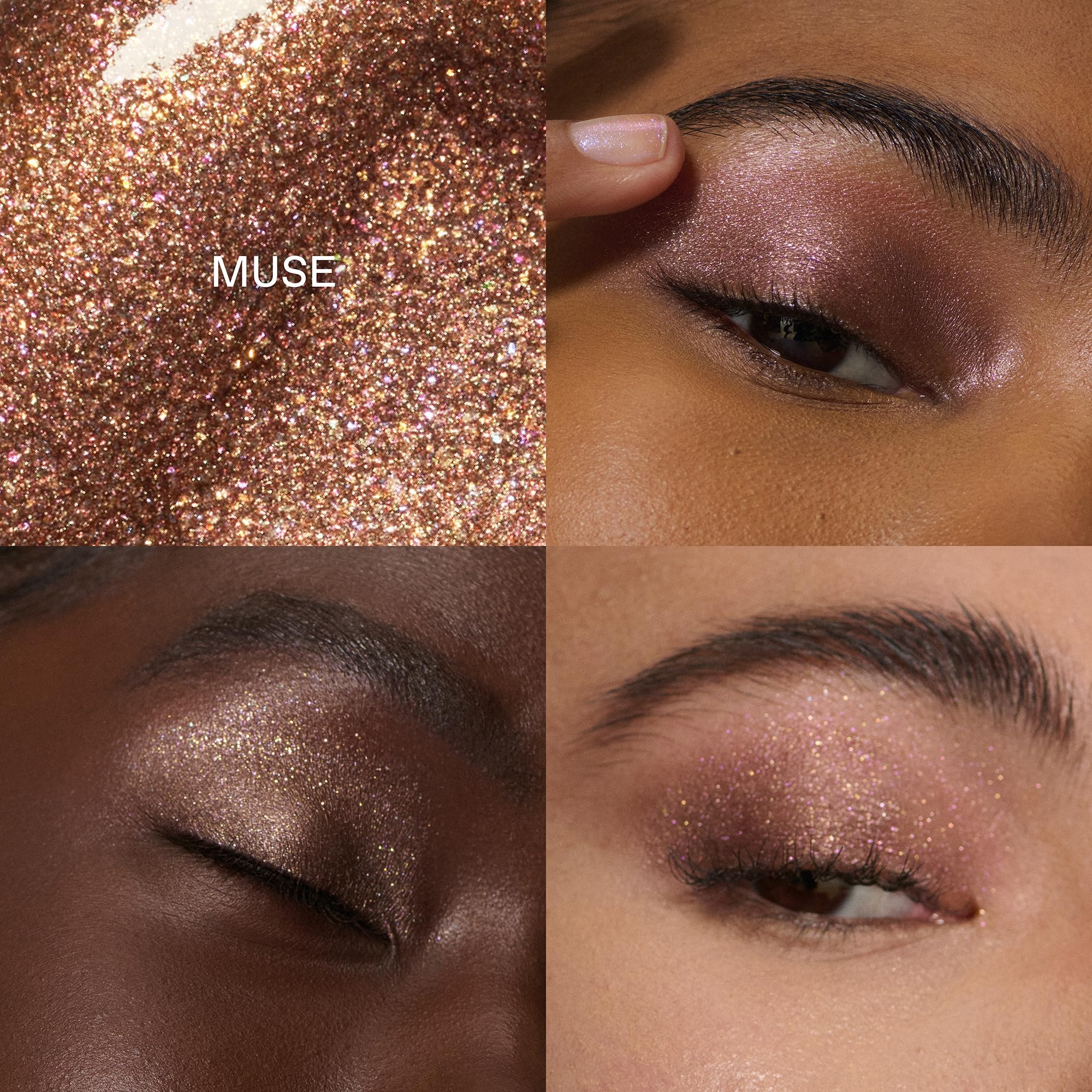 r.e.m. beauty liquid texture close-up highlighting smooth, blendable shimmer finish