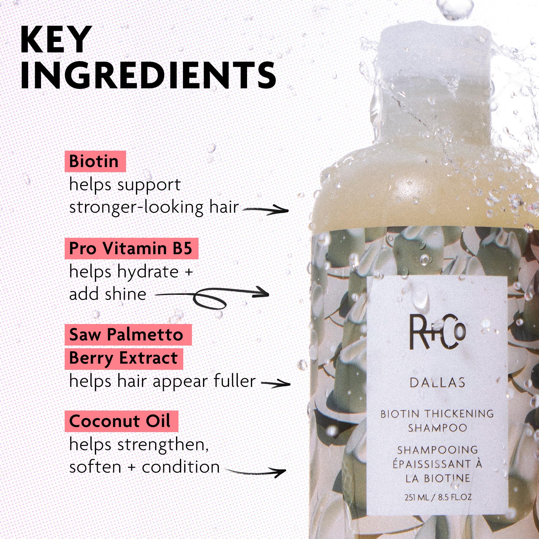 R+Co DALLAS being massaged into scalp demonstrating root-lifting application benefit