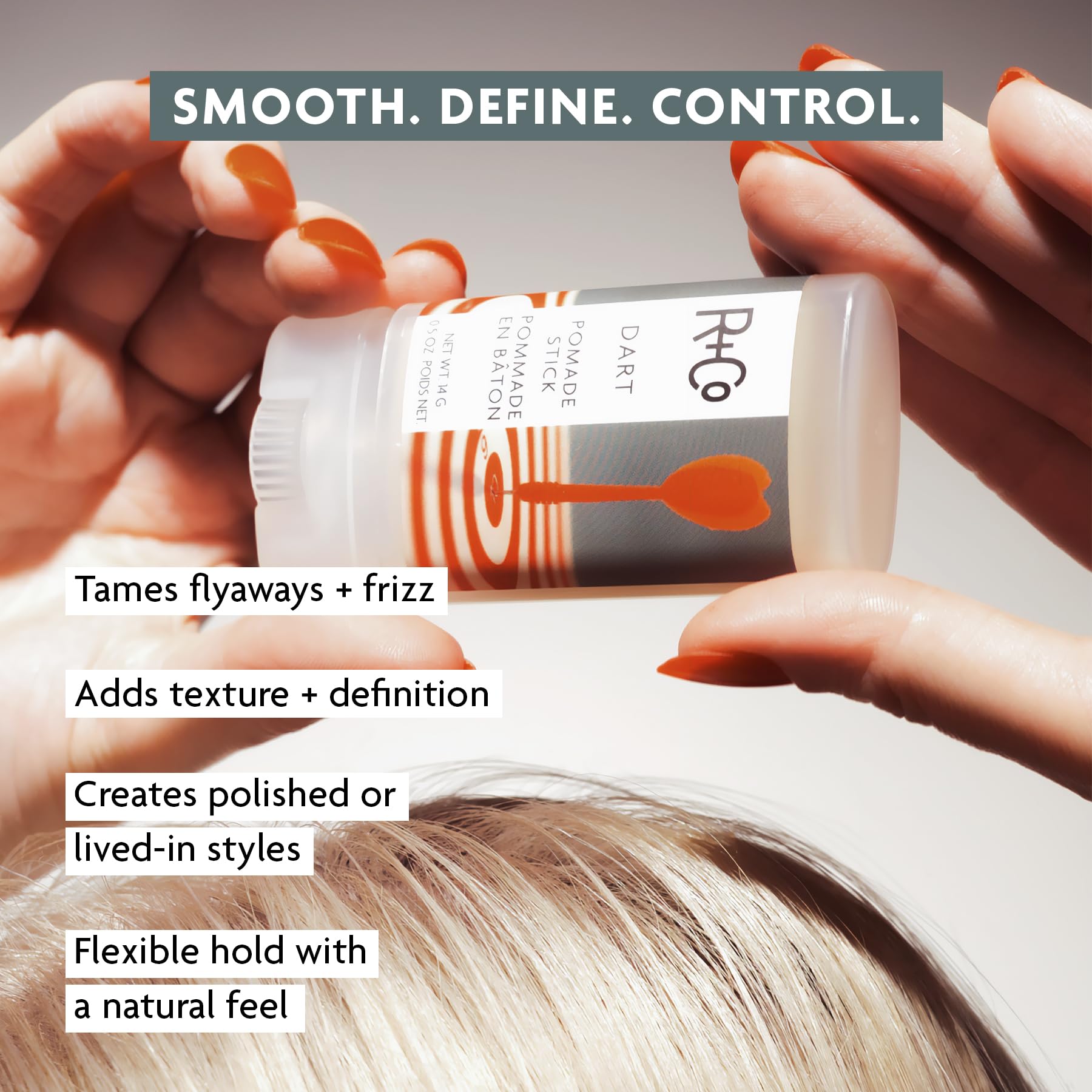 R+Co Dart open stick texture highlighting smooth glide and controlled application benefit