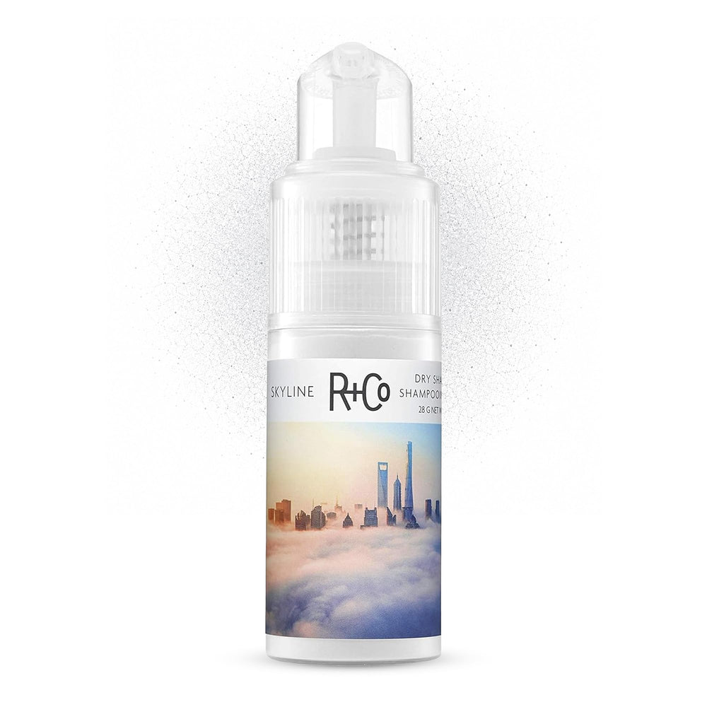 R+Co SKYLINE front tin showing compact travel friendly design and oil absorption benefit
