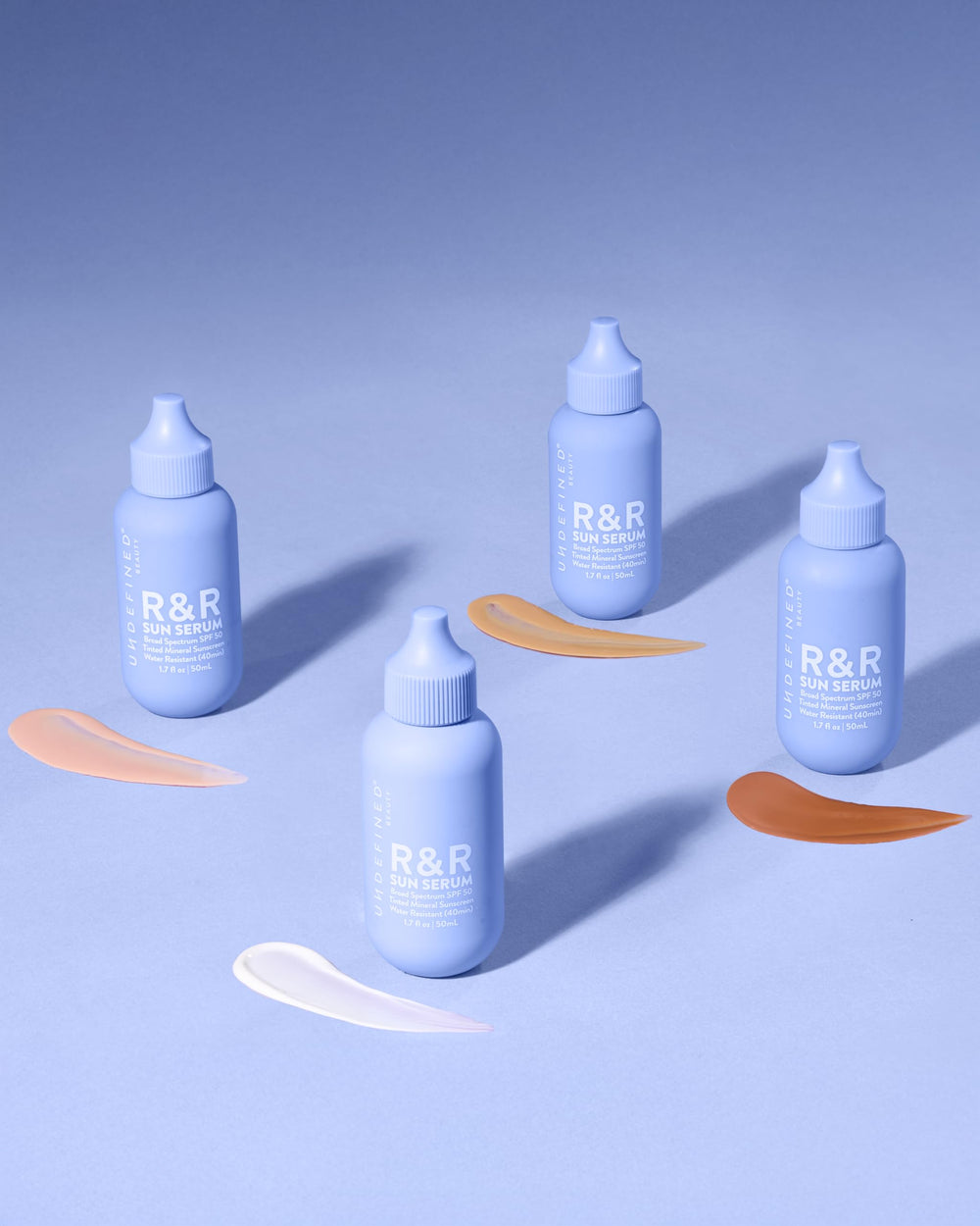 R&R Sun Serum applied to face model delivering even tone and finish