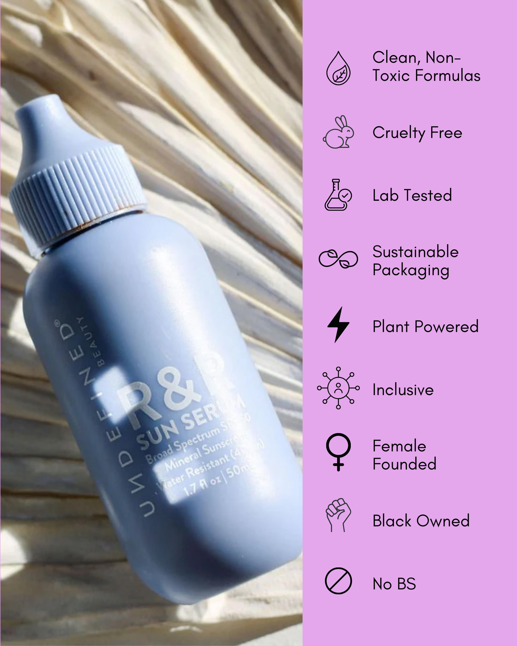 R&R Sun Serum splash test showing 40-minute water resistance benefit