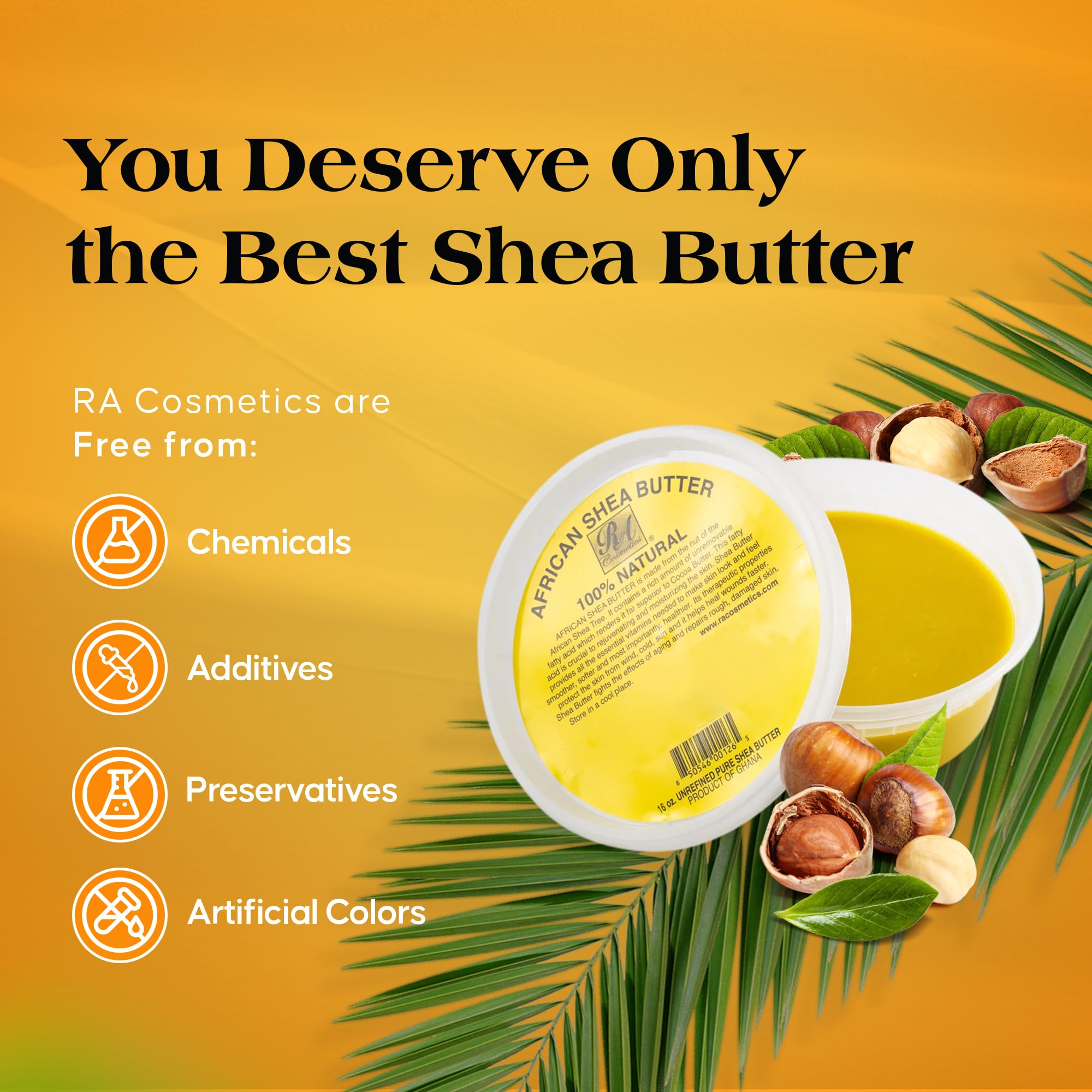RA COSMETICS 16oz jar beside common items to show size and value