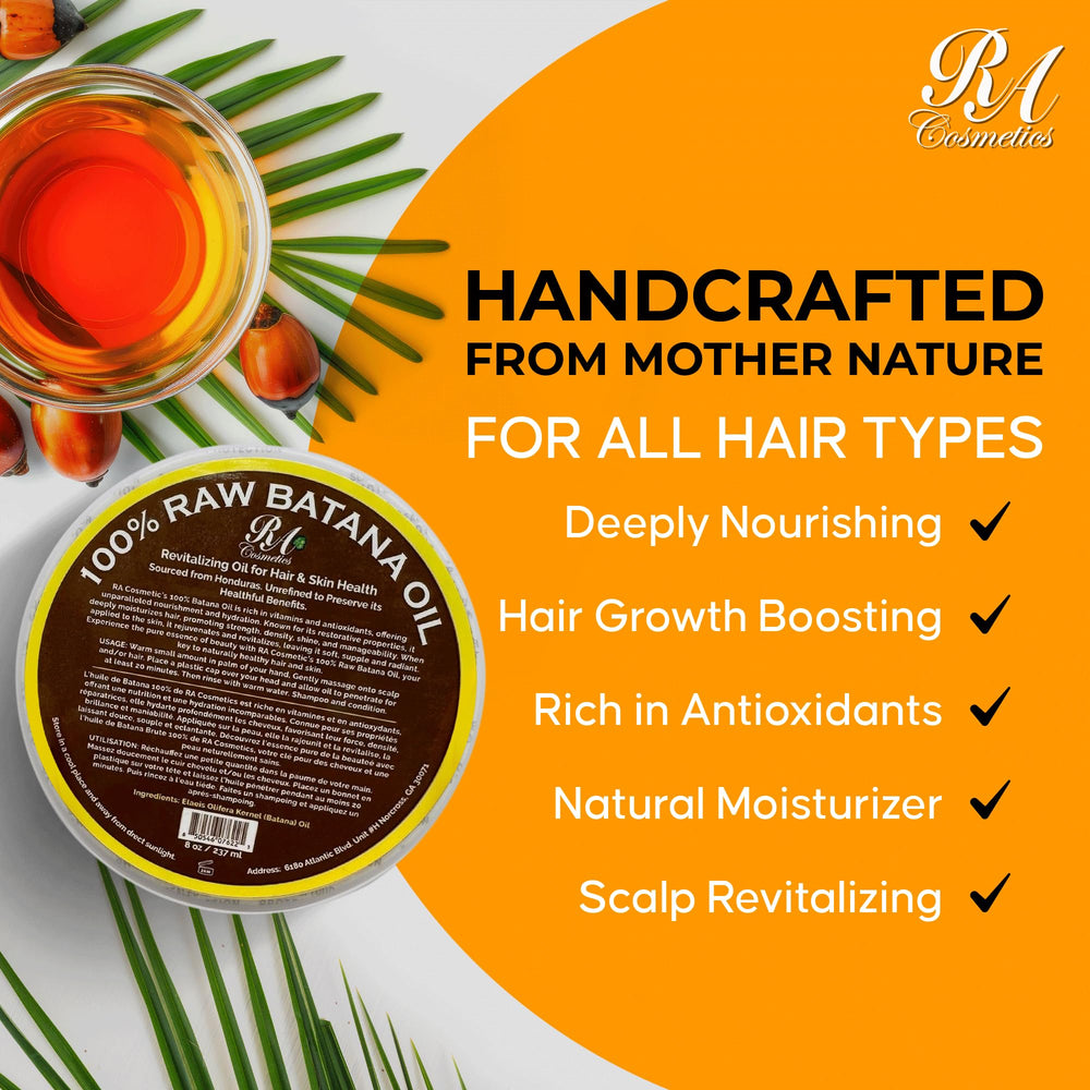 RA COSMETICS oil being massaged into scalp to nourish roots and improve strength