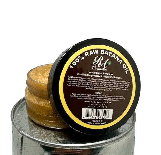 RA COSMETICS front jar view showing product and clear branding benefits hair nourishment