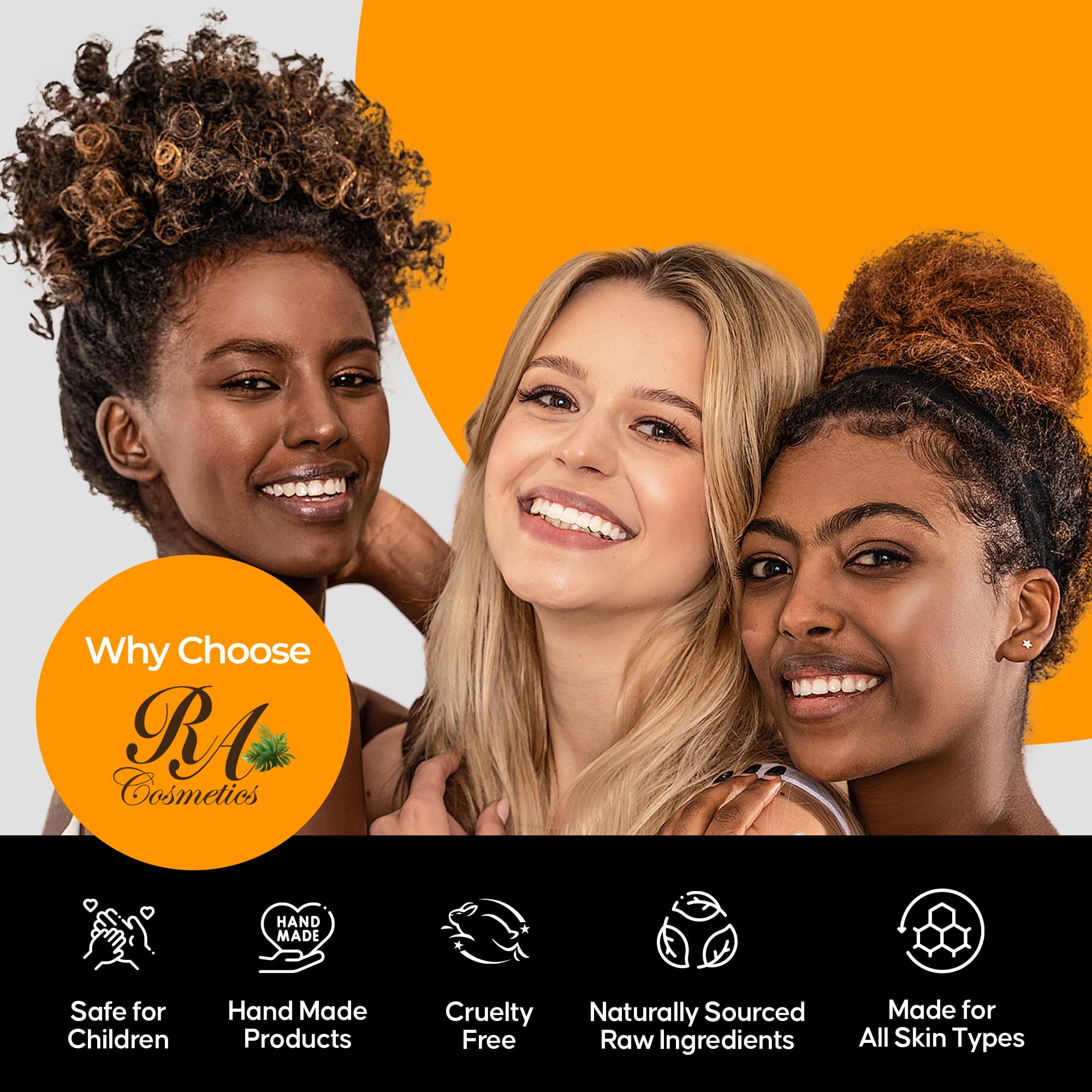 RA COSMETICS styled hair lifestyle shot showing natural shine and improved manageability