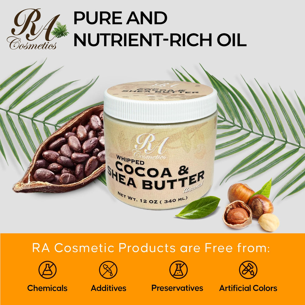 RA COSMETICS jar beside common objects showing 12oz size benefit