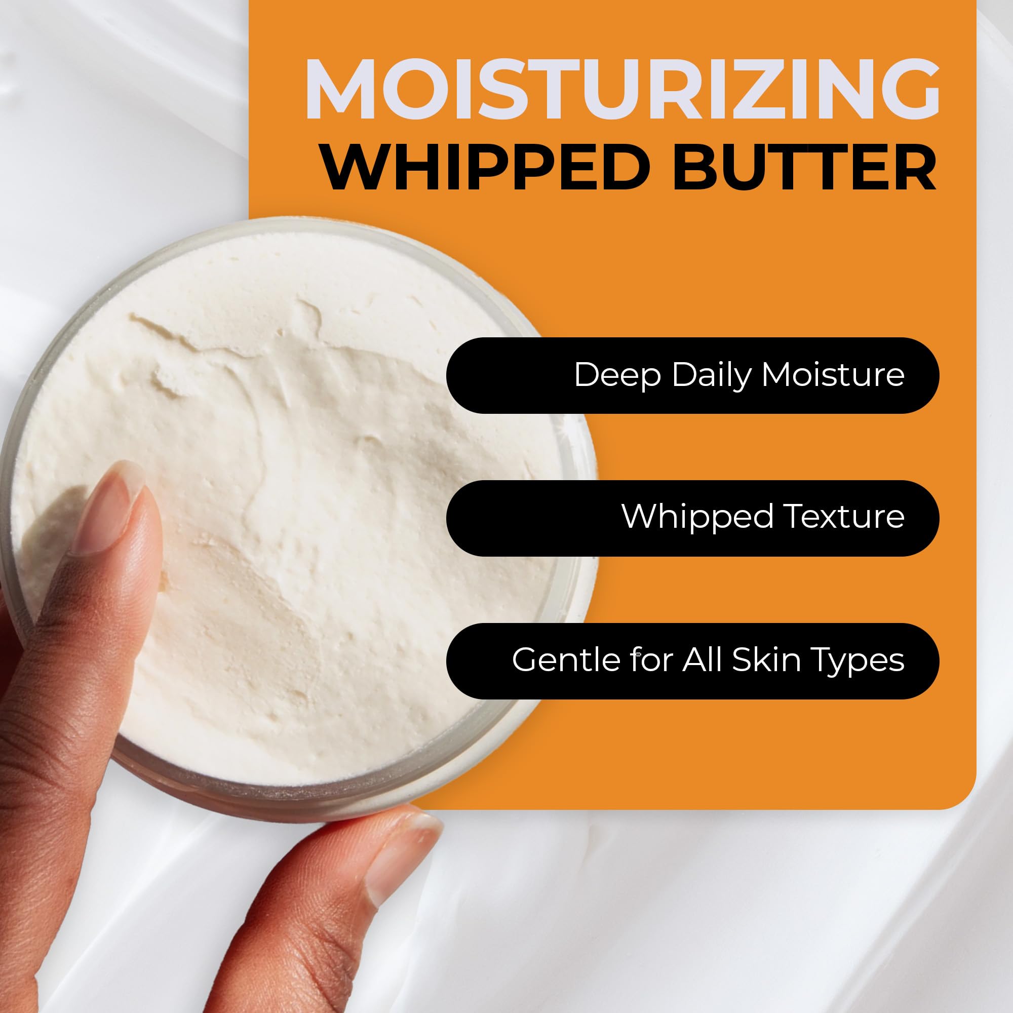 RA COSMETICS close-up texture of whipped shea butter showing airy, melt-on-skin benefit