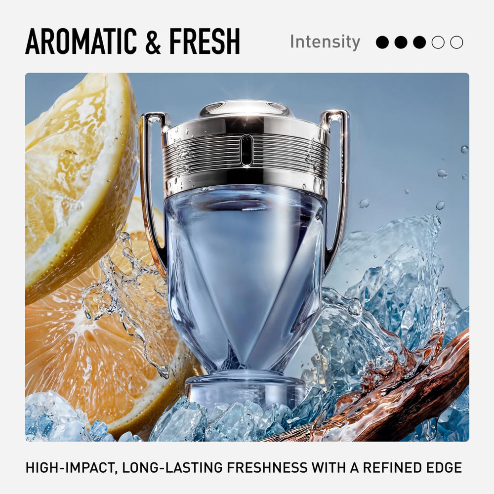 Rabanne Invictus spray action on wrist showing easy application and projection