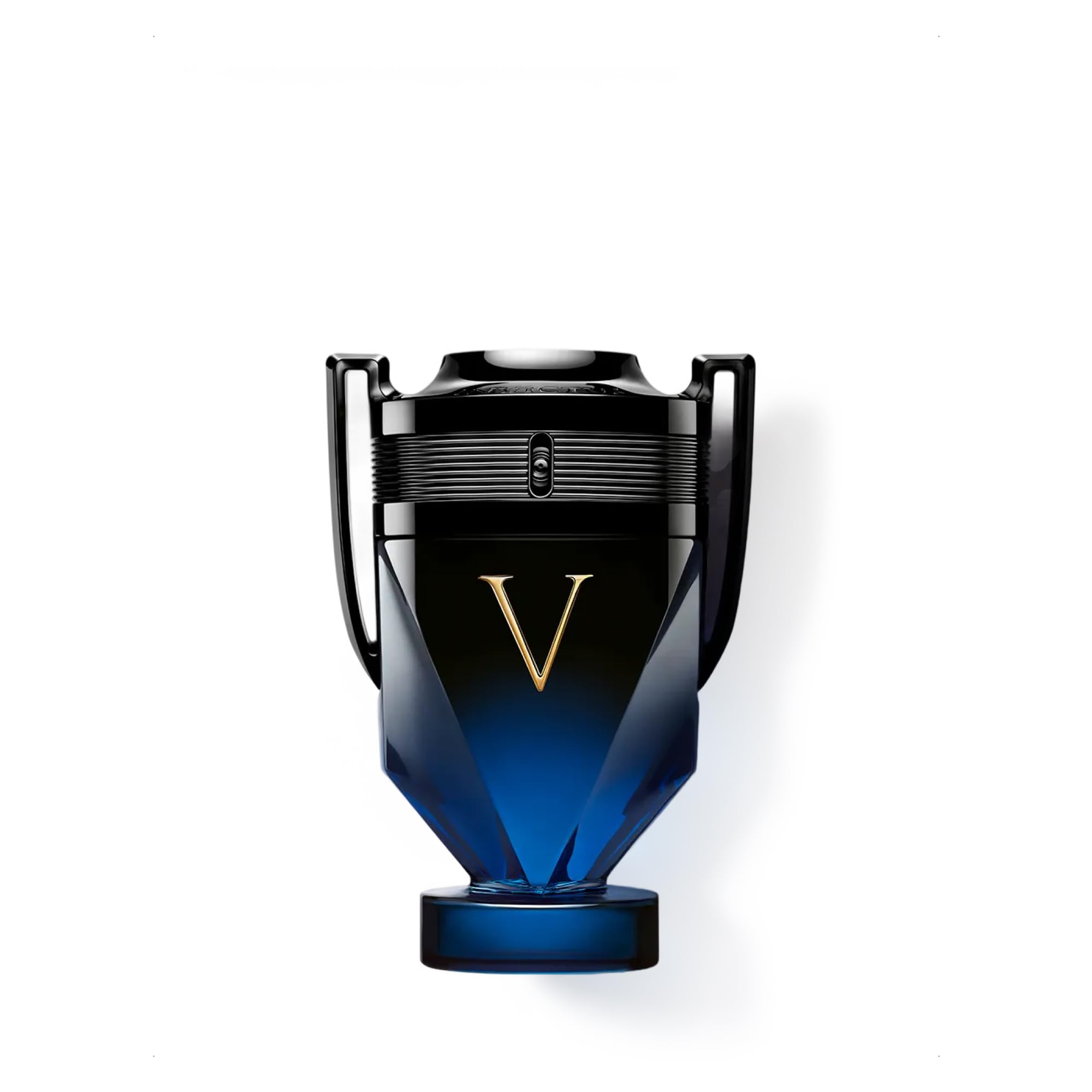 Rabanne front bottle view showing bold trophy design and lasting presence