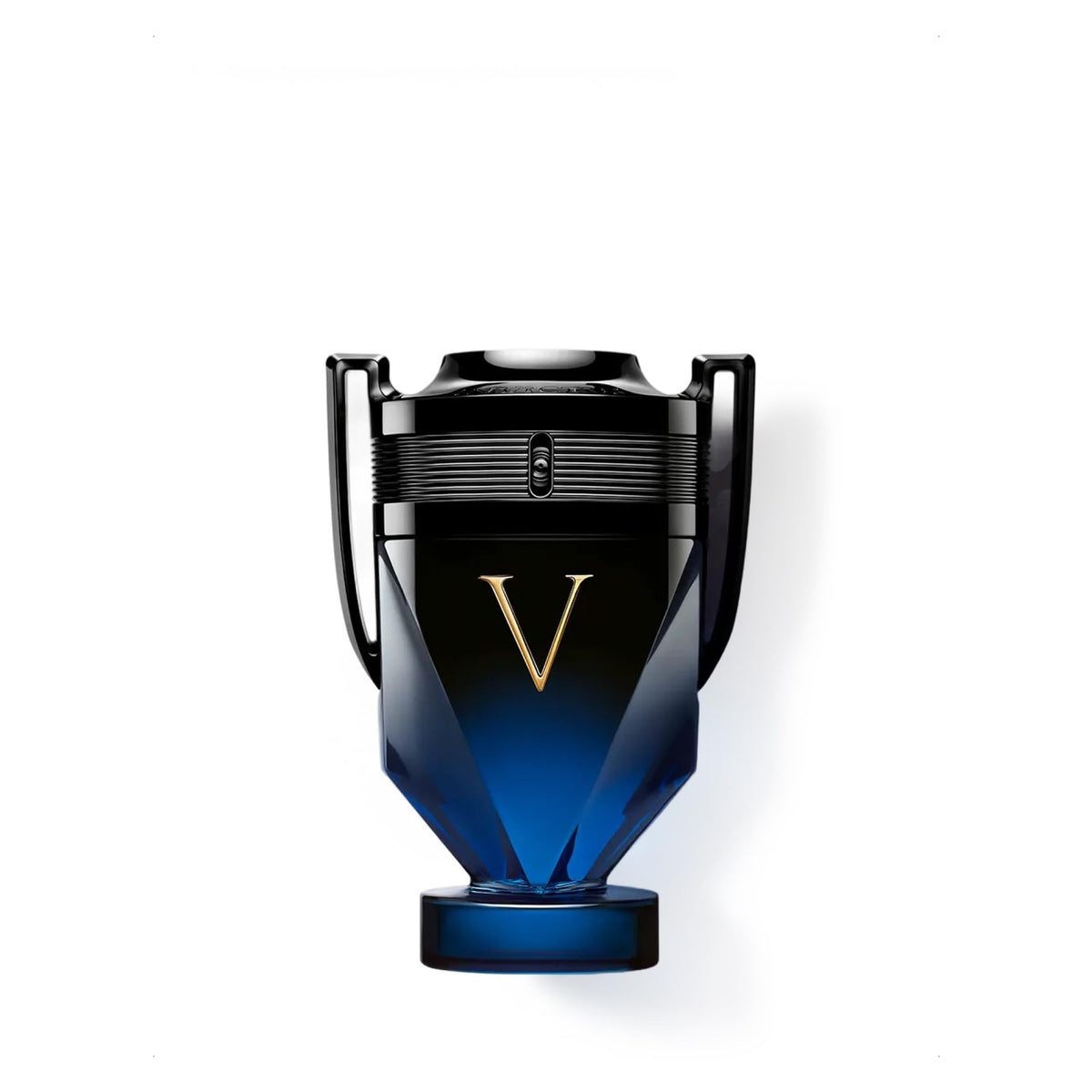 Rabanne front bottle view showing bold trophy design and lasting presence