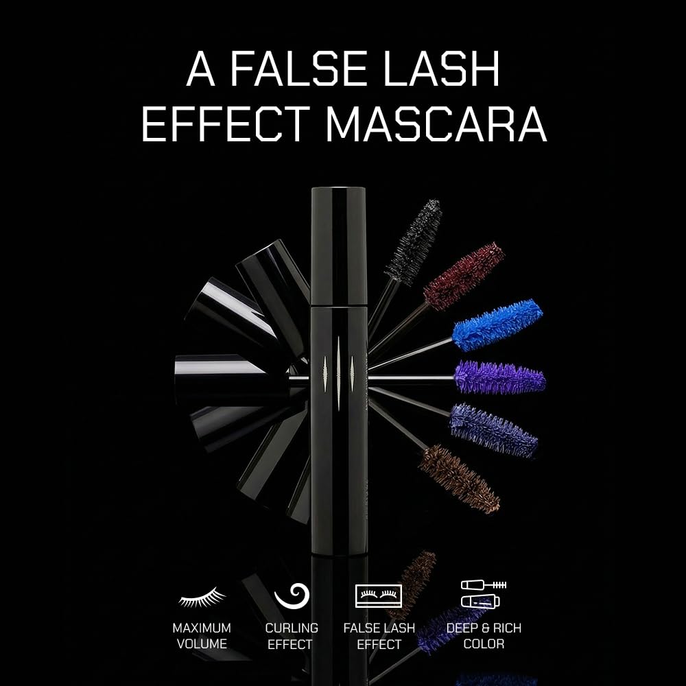 Radiant Professional creamy mascara swatch showing rich plum-brown pigment