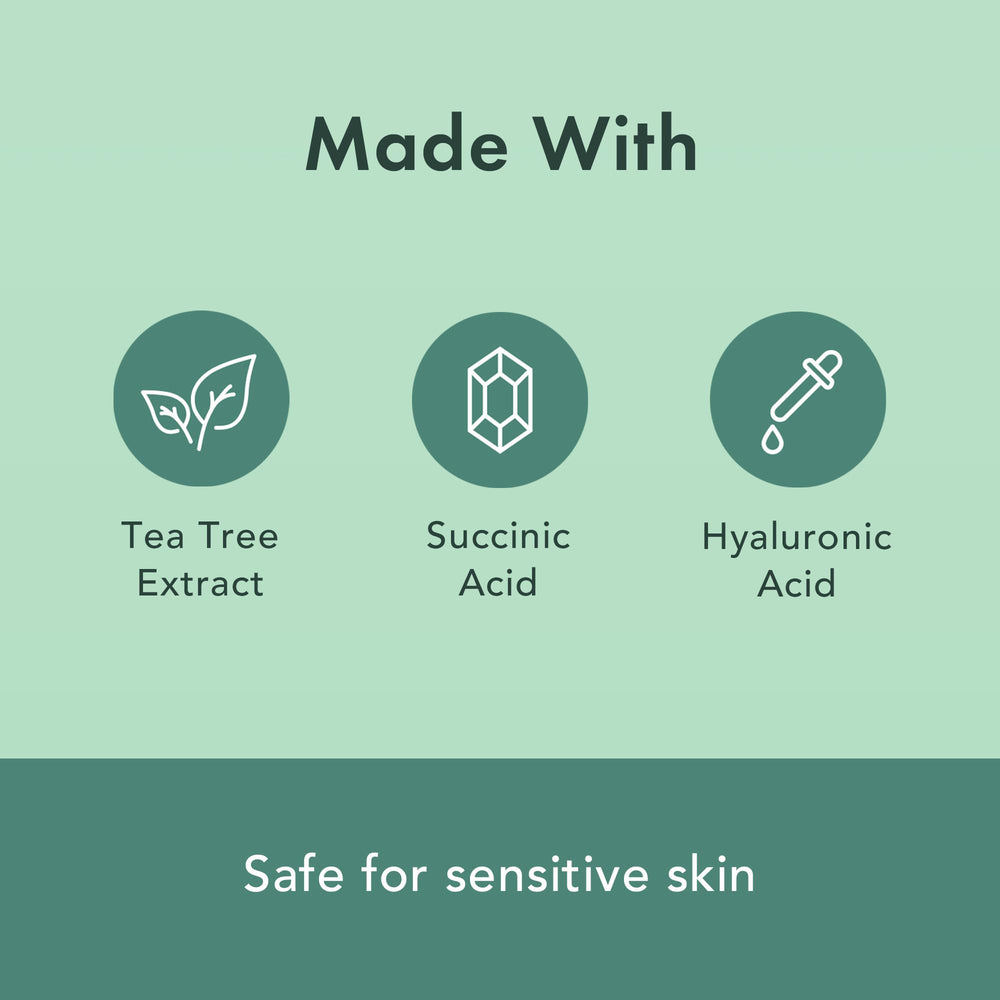 Rael ingredients label detail featuring botanical extracts and gentle actives benefit
