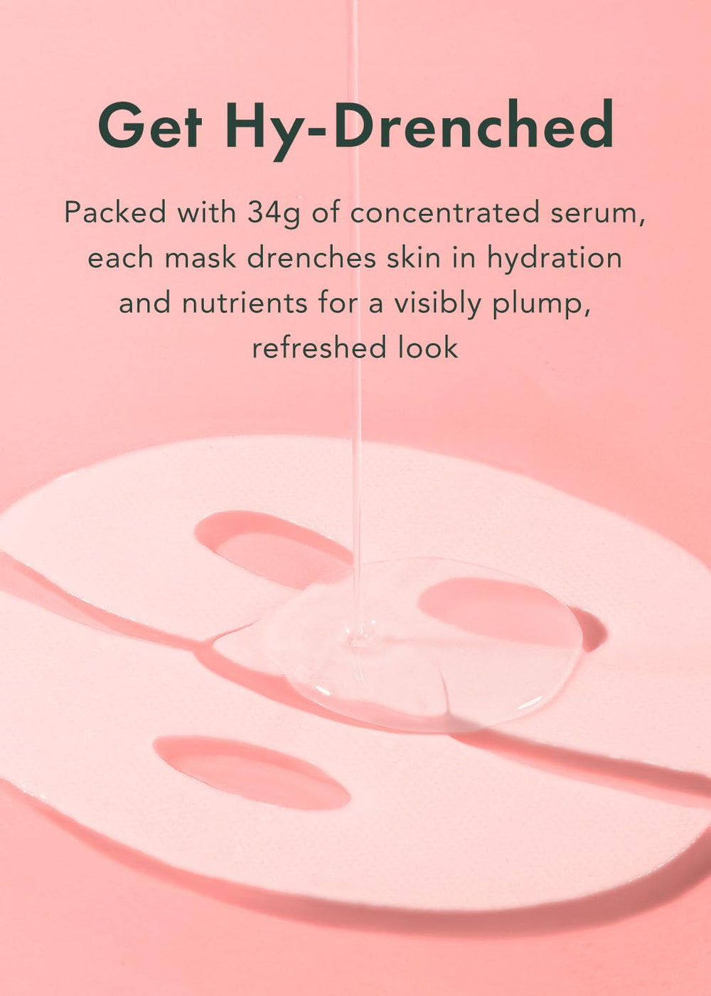 Rael open mask on tray highlighting thin hydrogel sheet for absorption