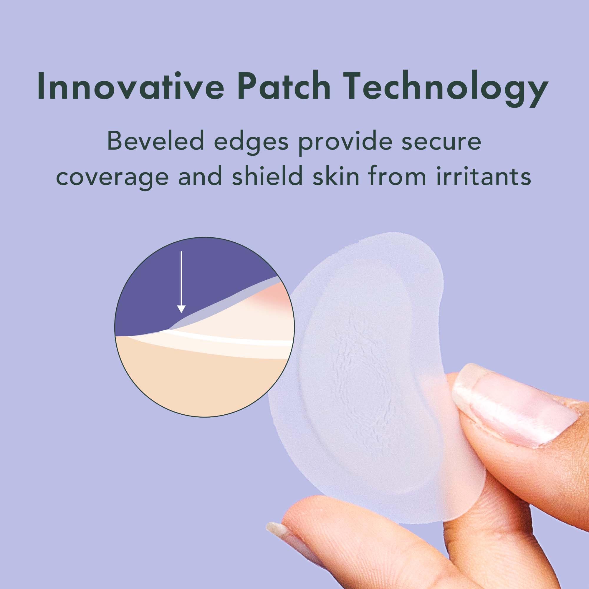 Rael patch applied to chin demonstrating discreet coverage and protection