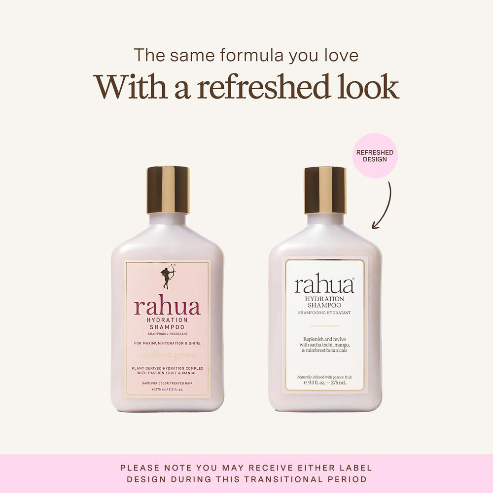 Rahua shampoo pump close-up with creamy lather for deep hydration benefit
