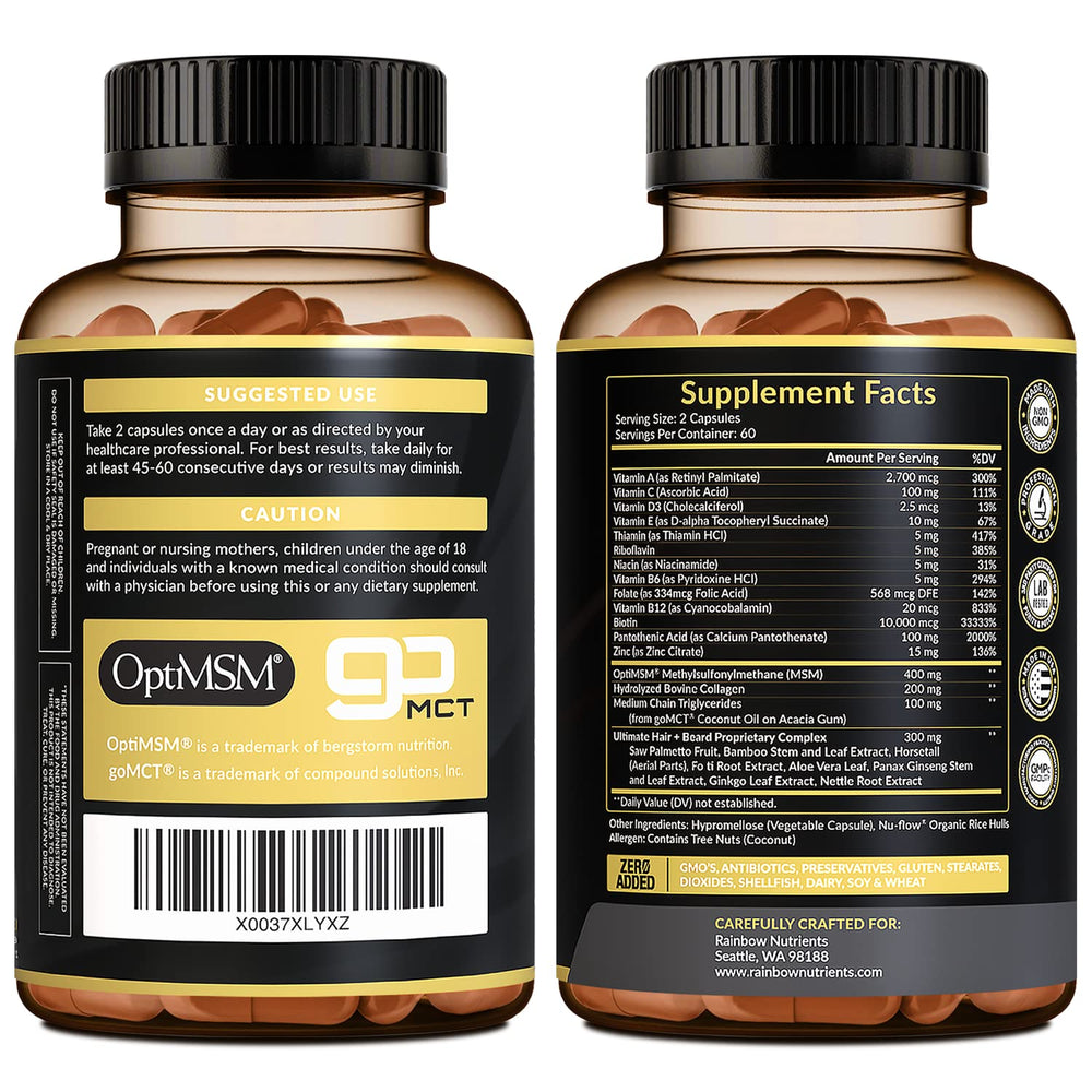 Rainbow Nutrients lifestyle shot of bearded man showing improved texture
