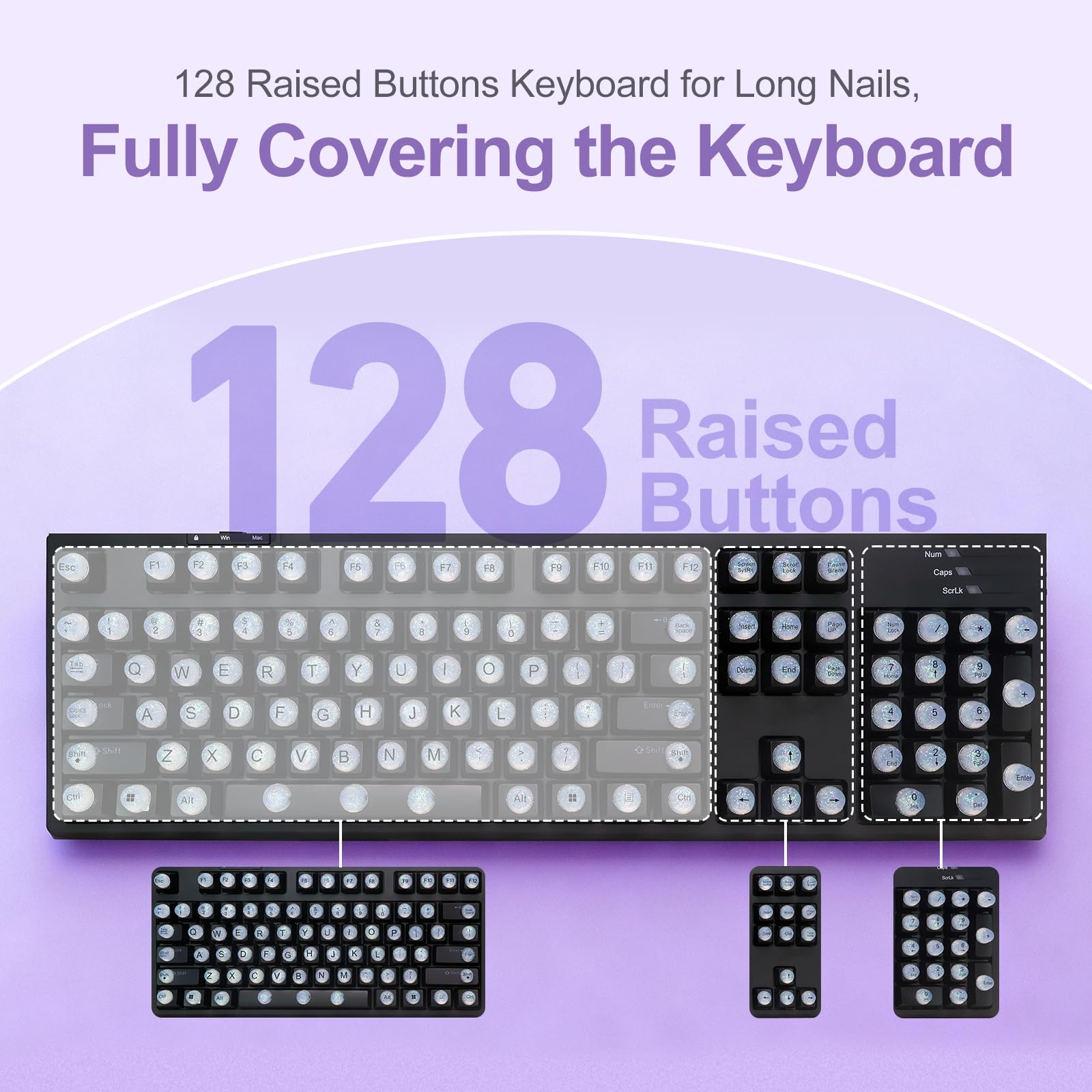 Raised Button side profile showing raised cylindrical trapezoid keycap shape